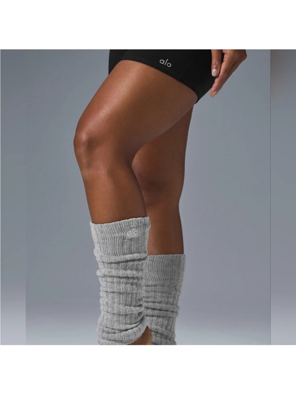 Alo Yoga Ballet Tough Leg Warmers (Athletic Heather Grey)